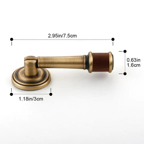 Vintage Door Handle For Cabinets And Drawers, Glossy Top Notch Pull Bar Knob Hardware For Garden Shed, 2.95 inch brass design