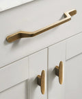 Six Pack Oval Antique Brass Cabinet Knobs Set For Drawers And Dressers, Durable Zinc Alloy Pulls on white cabinet