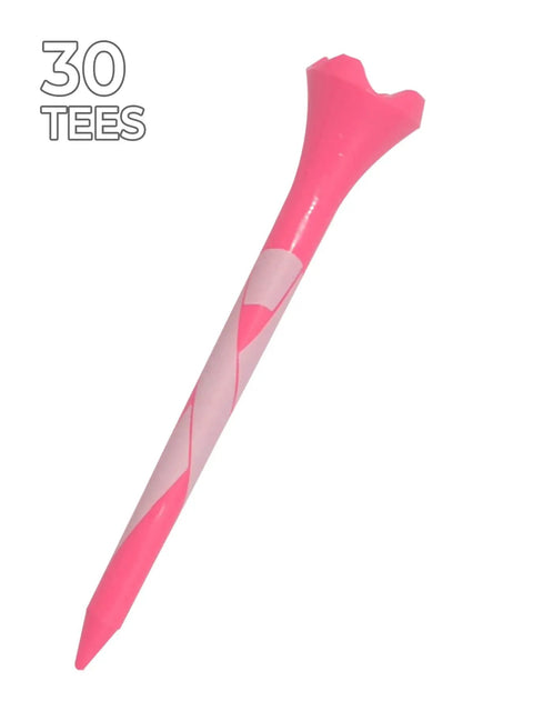 Breast Cancer Awareness Golf Tees Two And Three Quarters Inch Beefed Up Plastic Durability 30 Count Low Resistance Tips