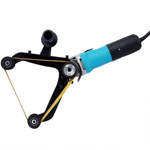 Heavy Duty 1300W Belt Sander For Pipe And Tube Polishin' At Up To 3200Rpm with belts, designed for grinding and polishing metal and wood.