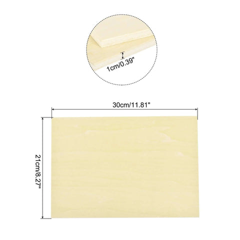Meccanixity basswood sheet, unfinished wood board, 12x8 in, 3/8 in thick, front view