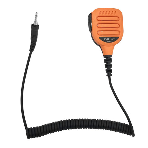 IP65 Waterproof Shoulder Microphone for Vertex VX-6R VX-7R VX-120 VX-170 FT270 Yaesu with 3.5mm threaded plug and orange body.