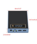 Top Shelf Digital Display 18650 Battery Holder Box With Fast Charge Circuitry Heavy Duty Diy Storage Case For Flat Top Cells, detailed view showing LCD panel and ports.
