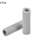 Ceramic insulated wire tubes; hollow cylinders in light gray speckled finish, 0.2x0.3x1.2 in, 30 pcs