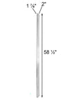 Side view of Purple Martin Birdhouse Tri Tel Mounting Pole 12 Foot Telescoping Aluminum Pole with measurements labeled in inches.