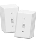Toggle Light Switch Bundle, Single Pole 15 Amp 120-277 Volt, Grounding Screw, Residential Grade, UL Listed, White, 10 Pack