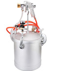 Pro Grade Heavy Duty 15 Liter Pneumatic Pressure Paint Spray Gun with chrome tank and gauge for smooth applications.