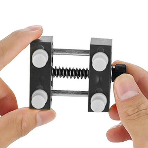 Handy Adjustable Watch Case Holder Vise For Wristwatch Repair, Metal Open Case Tool With Four Removable Pins, Non Slip Grips