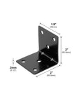Heavy Duty L Shaped 90 Degree Metal Angle Brackets For DIY Furniture And Woodworking Solid Steel Corner Brackets with dimensions