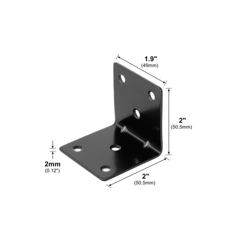 Heavy Duty L Shaped 90 Degree Metal Angle Brackets For DIY Furniture And Woodworking Solid Steel Corner Brackets with dimensions