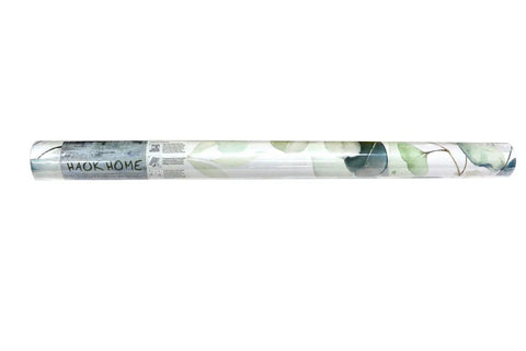Roll of Peel And Stick Boho Wallpaper Green White Botanical Leaf Floral Wall Mural Vibe, 17.7in x 9.8ft