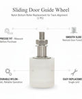 Nylon Bottom Guide Wheel Replacement For Cabinet Drawer Tracks White Roller Easy Install No Fuss For Smooth Sliding And Precise Alignment