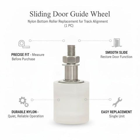 Nylon Bottom Guide Wheel Replacement For Cabinet Drawer Tracks White Roller Easy Install No Fuss For Smooth Sliding And Precise Alignment