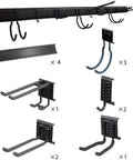 13 Piece Tool Storage Rack Kit With 64 Inch Adjustable Garage Organization Wall Mounted System And 9 Hooks for tools