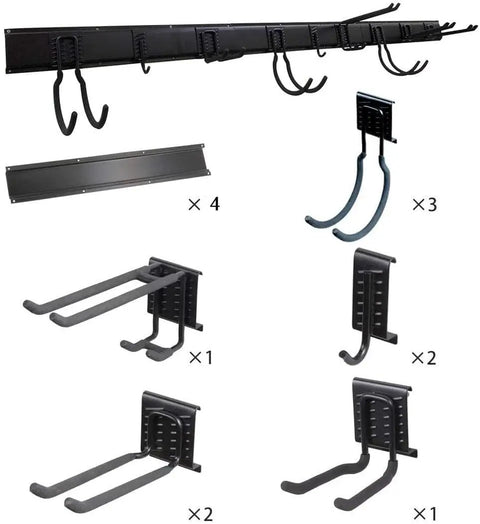 13 Piece Tool Storage Rack Kit With 64 Inch Adjustable Garage Organization Wall Mounted System And 9 Hooks for tools