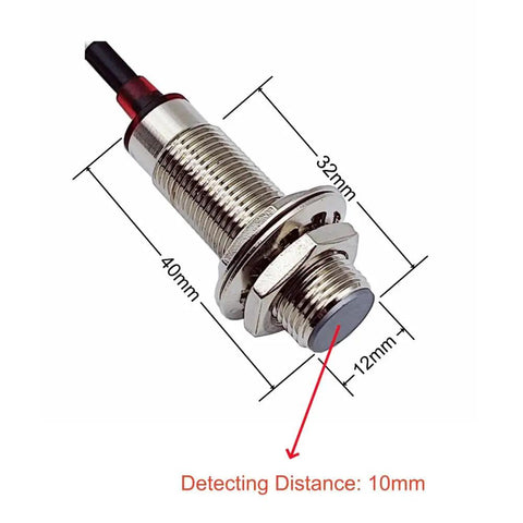 NJK5002C Hall Effect Sensor Proximity Switch 10mm Sensing Distance M12 12mm Diameter 3 Wire NPN Normally Open