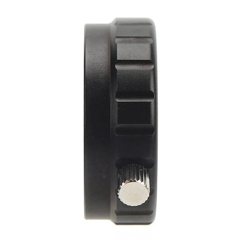 Side view of M35 To 1.25 Inch Focuser Adapter For Telescopes Aluminum Alloy Mount Adapter showing focusing knob.