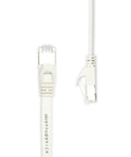 Flat Dope Cat 7 Ethernet Patch Cable 30 Foot Snagless RJ45 Gold Plated 600 MHz Gigabit Internet For Fast Home Networking White