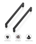 30 Pack Matte Black Square Drawer Handles Built To Last, Center To Center 6.25 Inch, Zinc Construction, Sleek Modern Cabinet Hardware