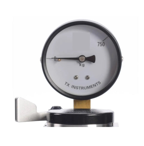 Digital readout of Straight Up Precision Digital Hardness Tester Portable Magnetic Hydraulic Brinell Durometer Meter.