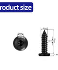 M4 x 12mm Black Self Tapping Screws 304 Stainless Steel Flat Head Hex Socket Cap Screws With Drive Bit product dimensions