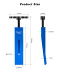 Hydraulic Disc Brake Caliper Piston Press Tool With Flat Push Design For Ceramic Pistons, 150mm size, in blue CNC Aluminum 7075.
