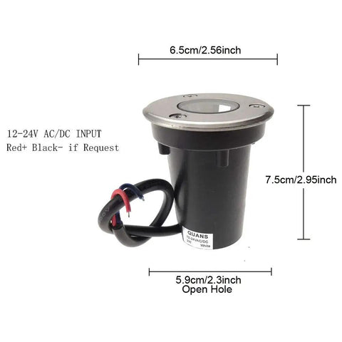 12 Pack 3W In Ground Well LED Lights Cool White 6000K Low Voltage 12V 24V DC AC Outdoor Landscape Spotlight for Deck Steps Pathways Driveways Garden and Patio Weatherproof