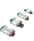 Upgrade Your CNC Router Build With These Super Smooth Miniature Linear Rail Slide Guide 2-Pack In MGN12C Model, four sizes shown.