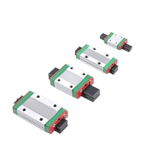 Upgrade Your CNC Router Build With These Super Smooth Miniature Linear Rail Slide Guide 2-Pack In MGN12C Model, four sizes shown.