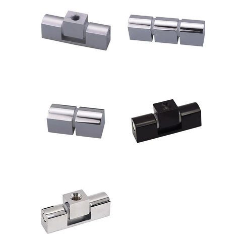 Beefy Zinc Alloy Box Door Hinge With Adjustable Friction Stop Chrome Plated 1.2x1.2x2.4 In shown in various views and angles