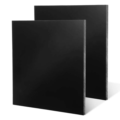 Two Piece Black HDPE Sheet Set 12 Inch By 12 Inch By One Half Inch Thick Workhorse Quality Durable High Density Polyethylene Plastic Sheets