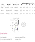 Diagram and specifications of connectors in the Massive 200 Count T Tap Wire Connectors Kit, with dimensions and material details.