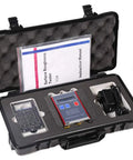 Open case showing Pro Grade Surface Roughness Tester With USB Data Output Ra 0.05 To 15.0 Micrometers Rz 0.1 To 50 Micrometers 0.01 Ra Accuracy Digital Profile Gauge
