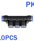 Huge 80Pc Blue Pneumatic Push In Fittings Kit With Quick Release Air Connector Tube for Compressors And Tools Fits 4 6 8 10 12 Mm Easily, 10pcs black manifold