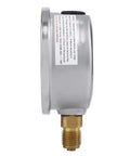 Side view of gauge from Pro Grade Hydraulic Hose Pressure Test Kit With Gauge, M16 To Quarter Inch BSP, 250 Bar And 3600 PSI, 1.5m Hose For Excavators And Heavy Construction Equipment