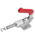 Built Tough Push Pull Toggle Clamp For Welding And Woodworking Jigs And Fixtures Galvanized Iron Hand Tool shown from side view