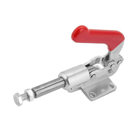 Heavy Duty Iron Toggle Clamp Push Pull Action Welding Fixturing Tool 240kg Holding Latch Galvanized Steel Sheet Metal Fabrication Hardware, red handle
