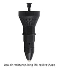 Kick Up Your DIY Game With This Electric Rivet Adapter For Drills. Effortless 2.4mm To 4.8mm Installation Plus Tough Three Claw Design Makes Vehicle Mods And Mechanical Upgrades A Total Breeze Without The Strain.. black electric rivet drill adapter, rocket shape, 2.4mm-4.8mm