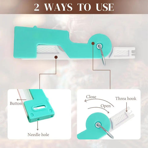 Automatic Needle Threader 3 Pack For Sewing Machines, Plastic Quick Threaders with threading guide, compact and colorful design