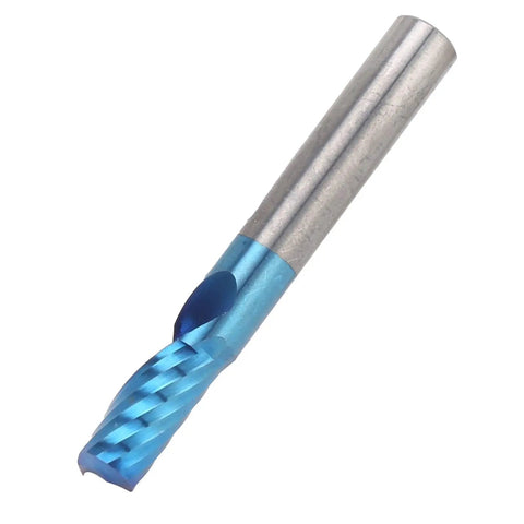 Pro Grade Tungsten Steel Spiral Milling Cutter With Blue Coating 6x12x45 mm for CNC Machining, durable tool life, mirror ground edges.