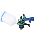 This Savage HVLP Spray Gun Slays On Cabinets And Cars With A 600ml Cup And 1.3mm Nozzle, showcasing detailed nozzle and cup design.