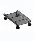 Heavy Duty Black Metal Under Desk Cpu Stand With Smooth Locking Casters, sturdy black mesh cart on wheels for computer tower.