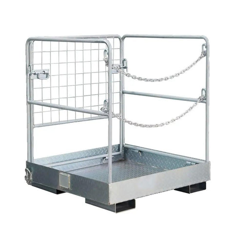 Heavy Duty Forklift Safety Cage And Man Basket With 1150 Lb Capacity built different rock solid rig, zinc coated mesh panels, foldable design.