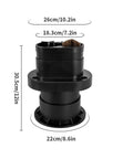 No Sweat Heavy Duty Electric Coffee Knock Box With Automatic Ground Disposal For Large Capacity Espresso Bars and Effortless Portafilter Cleaning That Handles Dregs Like A Pro dimensions shown from the side.