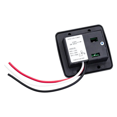 Kickin 12 Volt Dc Toggle Dimmer Switch Featuring High Side Control For Rv Auto Truck And Marine Led Strip Lighting showing wiring connections and switch placement.