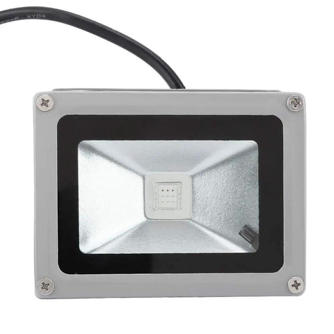 Onythral RGB LED Flood Light for Garden Lighting Remote Control, top view showcasing silver housing and LED bulb design.