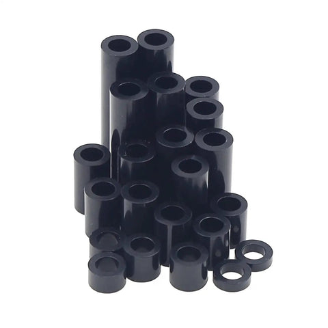 ABS Plastic Unthreaded Spacers Kit For M4 Screws With 7mm Outer Diameter And 4.2mm Inner Diameter Black Round Spacers
