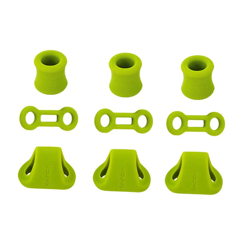 Silicone keepers for 9 Climbing Carabiners Locking S Tool Set With Positioning Device For Rappel Abseil And Rescue, green color