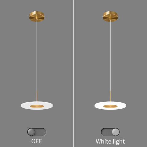 Gold Modern Pendant Light 3 Pack LED Ceiling Fixtures 6000K Cool White Mini Pendant Lighting for off and on modes