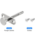 Heavy Duty Steel Plunger Latches 65 X 65 Mm Spring Loaded Cabinet Drawer Locks With Mounting Screws, includes 4 latches and screws.